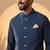  blue embroidered soft silk koti kurta & pant set 