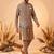 cream embroidered soft silk koti kurta & pant set 