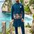 rama blue embroidered soft silk koti kurta & pant set 
