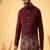 maroon embroidered soft silk koti kurta & pant set 