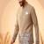 cream embroidered soft silk koti kurta & pant set 