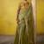 Olive pure based fancy fabric embroidery saree