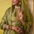 Olive pure based fancy fabric embroidery saree