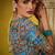 Teal pure based fancy fabric embroidery saree