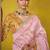 Baby pink pure based fancy fabric embroidery saree