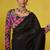 Black pure based fancy fabric embroidery saree