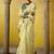 Cream pure based fancy fabric embroidery saree