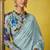 Sky blue pure based fancy fabric embroidery saree