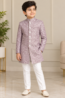 Pink sherwani for children boy's ethnic wear 1