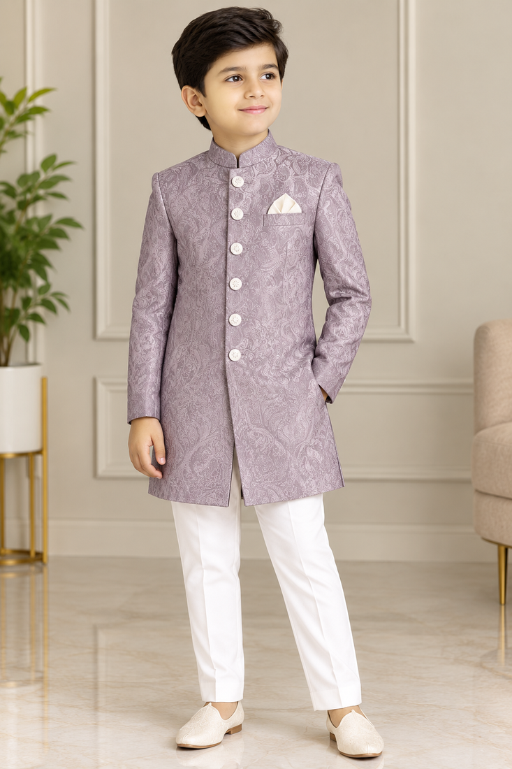 Pink sherwani for children boy's ethnic wear