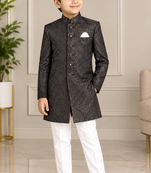 Black sherwani for children boy's ethnic wear