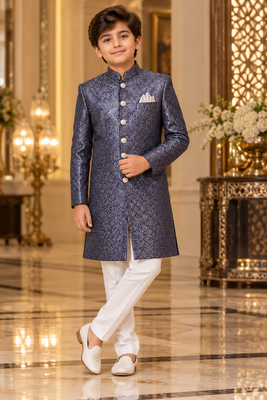 Pink sherwani for children boy's ethnic wear 1