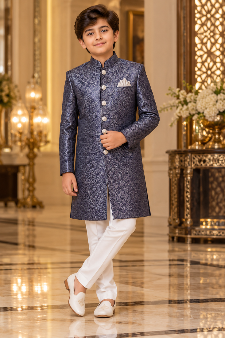 Pink sherwani for children boy's ethnic wear