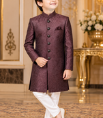 Wine sherwani for children boy's ethnic wear