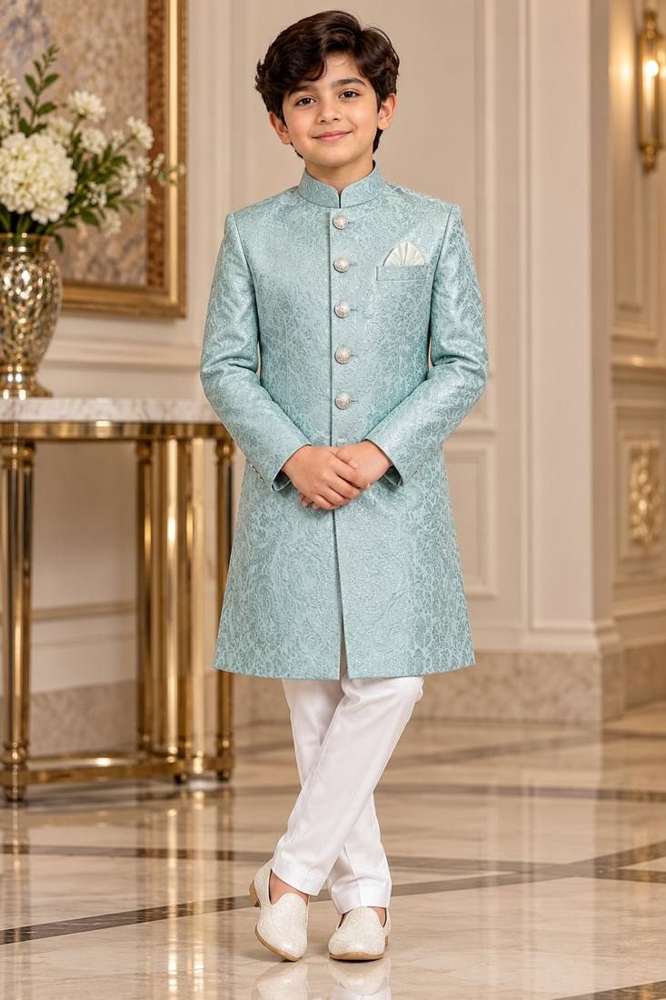 Sky blue sherwani for children boy's ethnic wear