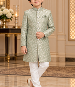 Pista green sherwani for children boy's ethnic wear