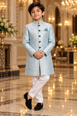Sky blue sherwani for children boy's ethnic wear 1
