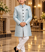 Sky blue sherwani for children boy's ethnic wear