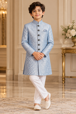 Sky blue sherwani for children boy's ethnic wear 1