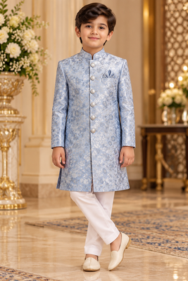 Sky blue sherwani for children boy's ethnic wear 1