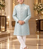Sky blue sherwani for children boy's ethnic wear