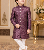 Wine sherwani for children boy's ethnic wear