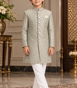 Pista green sherwani for children boy's ethnic wear