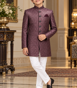 Wine sherwani for children boy's ethnic wear