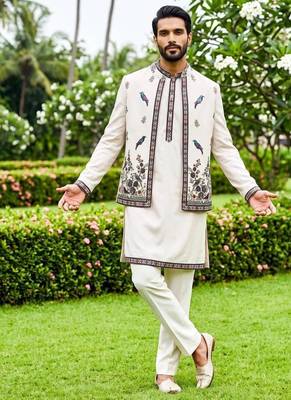 Black premium heavy lachka 3-piece indo-western designer party wear set with intricate embroidery & handwork 1