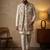 Creampremium linen 3-piece indo-western designer party wear set with intricate embroidery & handwork
