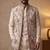 Creampremium linen 3-piece indo-western designer party wear set with intricate embroidery & handwork