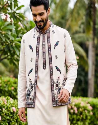 Black premium heavy lachka 3-piece indo-western designer party wear set with intricate embroidery & handwork 2