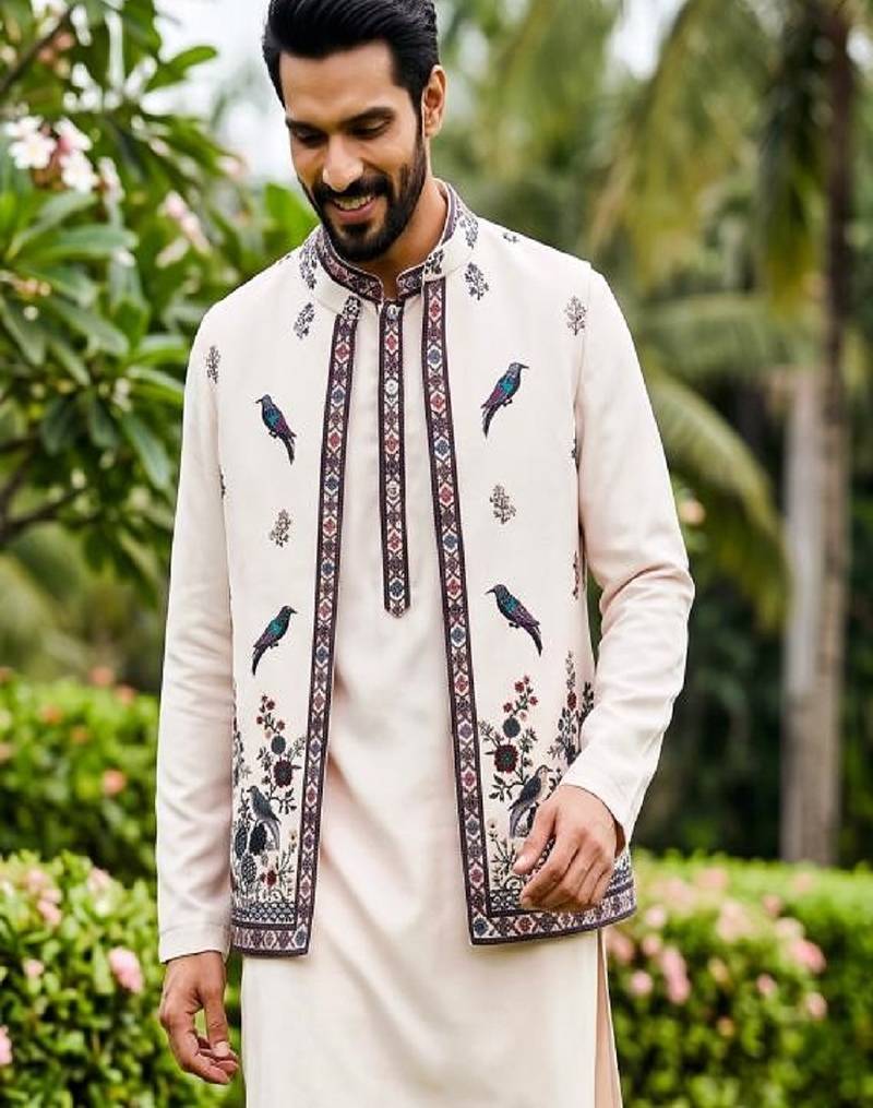 Black premium heavy lachka 3-piece indo-western designer party wear set with intricate embroidery & handwork
