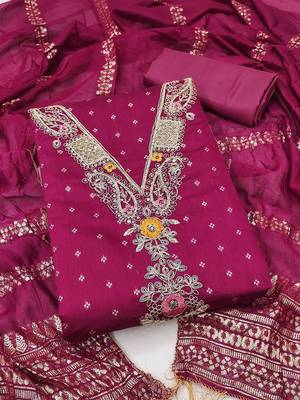 embroidered unstitched dress material 2