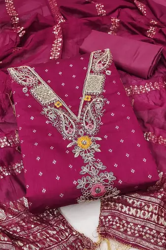 Embroidered Unstitched Dress Material