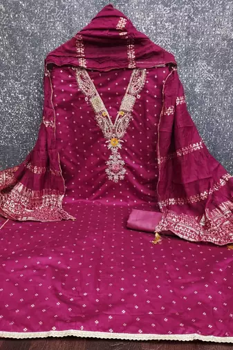 Embroidered Unstitched Dress Material