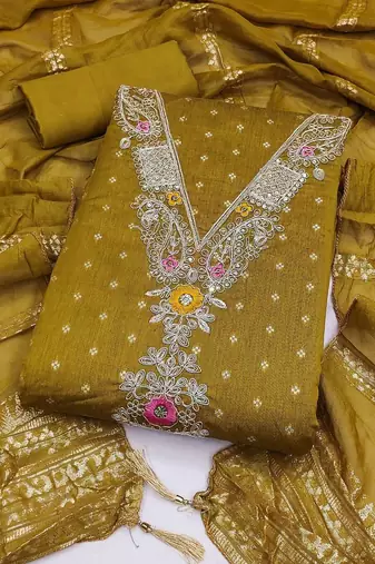 Embroidered Unstitched Dress Material