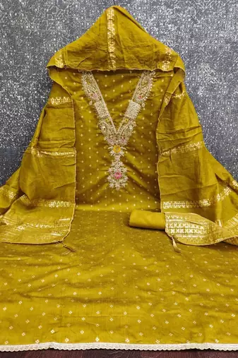 Embroidered Unstitched Dress Material
