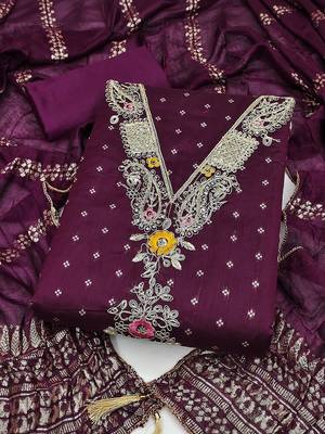 embroidered unstitched dress material 1