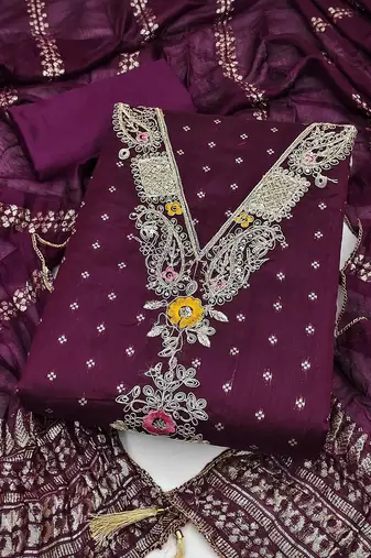 Embroidered Unstitched Dress Material