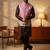Pink designer linen modi jacket – digital printed with intricate handwork