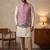 Pink designer linen modi jacket – digital printed with intricate handwork