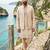 Luxury cream embroidered linen koti, kurta & pant set – premium 3-piece designer party wear ensemble