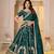 GREEN  CHINON SILK PARTY WEAR EMBROIDERY LEHENGA CHOLI 