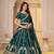 GREEN  CHINON SILK PARTY WEAR EMBROIDERY LEHENGA CHOLI 