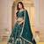 GREEN  CHINON SILK PARTY WEAR EMBROIDERY LEHENGA CHOLI 