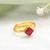 Gold plated pink stone ring