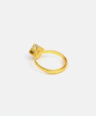Gold plated pink stone ring 5