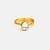Gold plated clear white stone ring