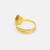 Gold plated clear white stone ring